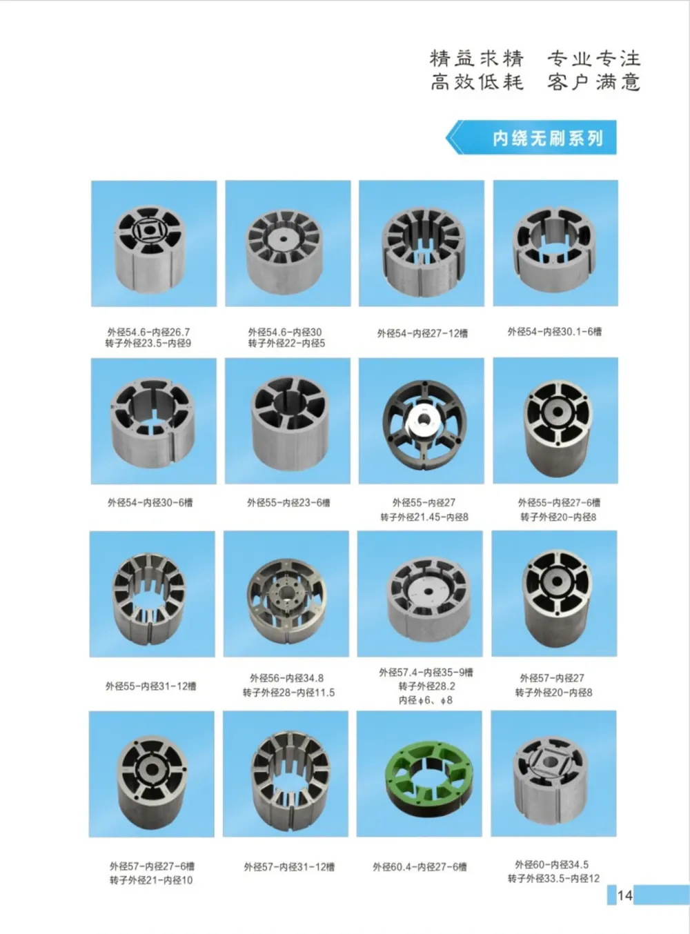 內繞無刷系列 型錄頁 | Inner-winding brushless catalog page